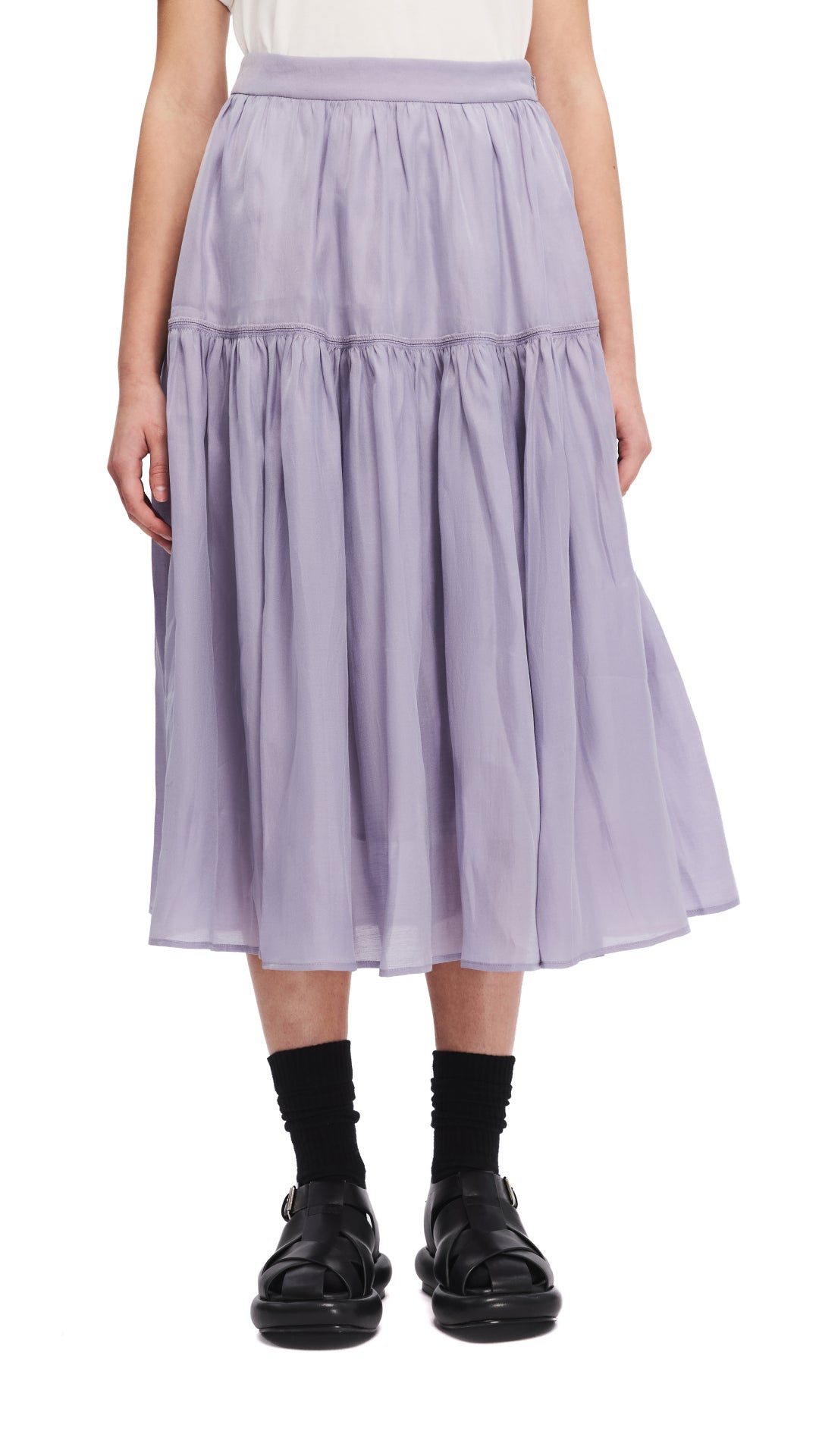 Transparent Gypsy Skirt for Women - Bohemian Flowy Maxi Skirt with Slit - Perfect for Beach, Festival, and Summer Outfits