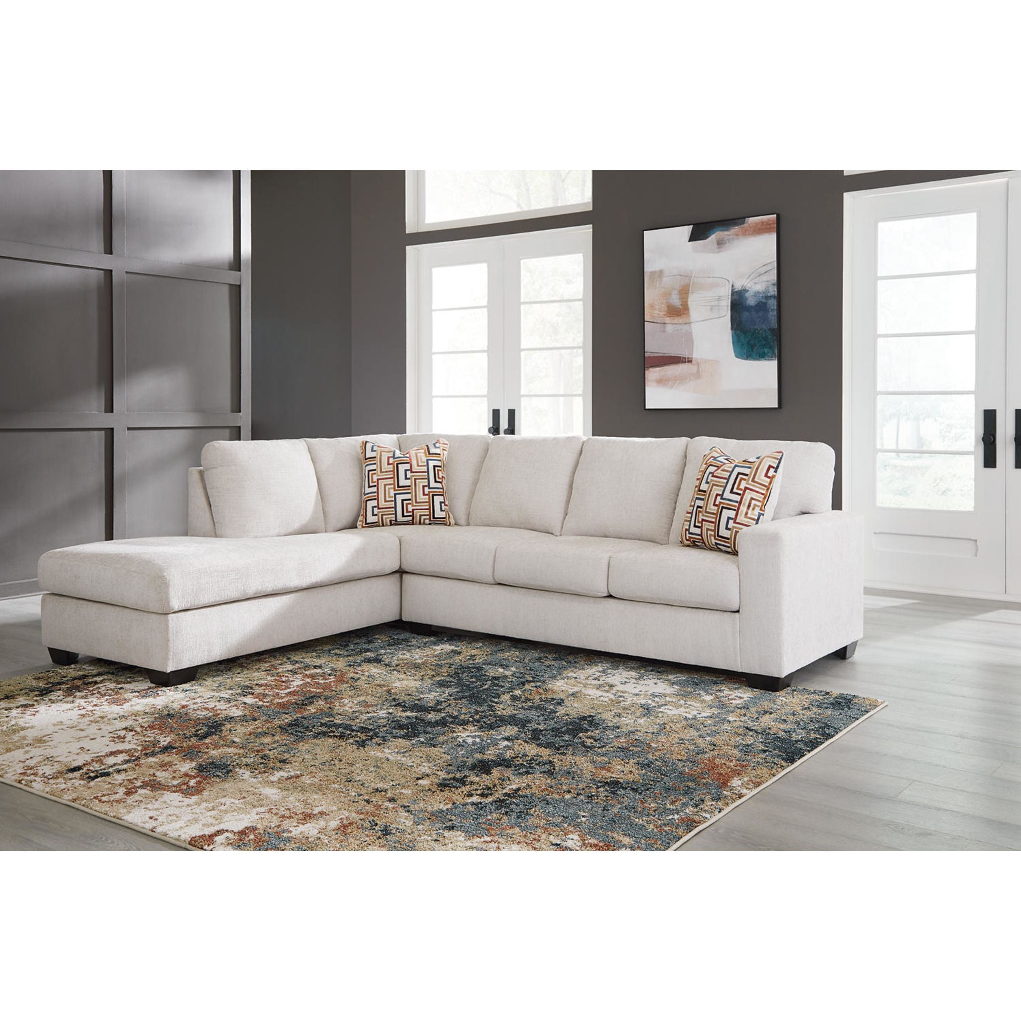 Stylish Aviemore 2-Piece Sectional Sofa with Chaise Lounge - Modern Living Room Furniture for Small Spaces & Apartments | Perfect for Family Gatherings, Movie Nights & Relaxing