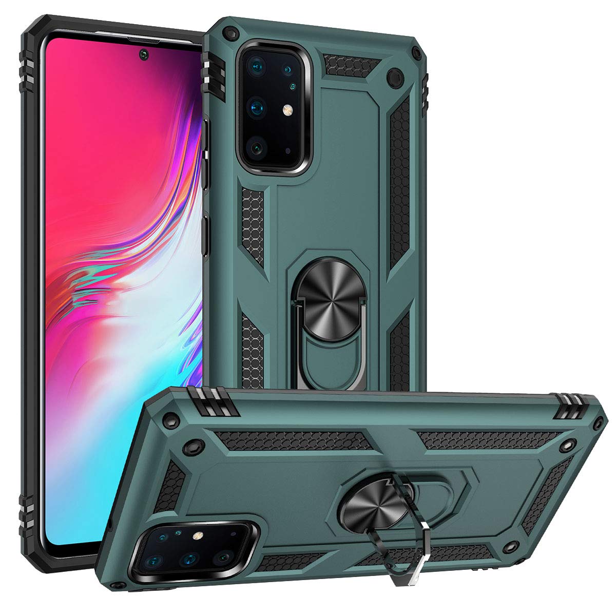 Military Grade Heavy Duty Samsung Galaxy S20 Plus Phone Case with Stand Ring & Magnetic Car Mount - Teal | Shockproof Protection for Everyday Use, Travel & Outdoor Activities