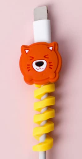 Spiral Charging Cable Protector - Animal Themed Cable Holder & Organizer for Phones, Mouse, USB Chargers (6-Pack) - Perfect for Home, Office & Travel Cable Management