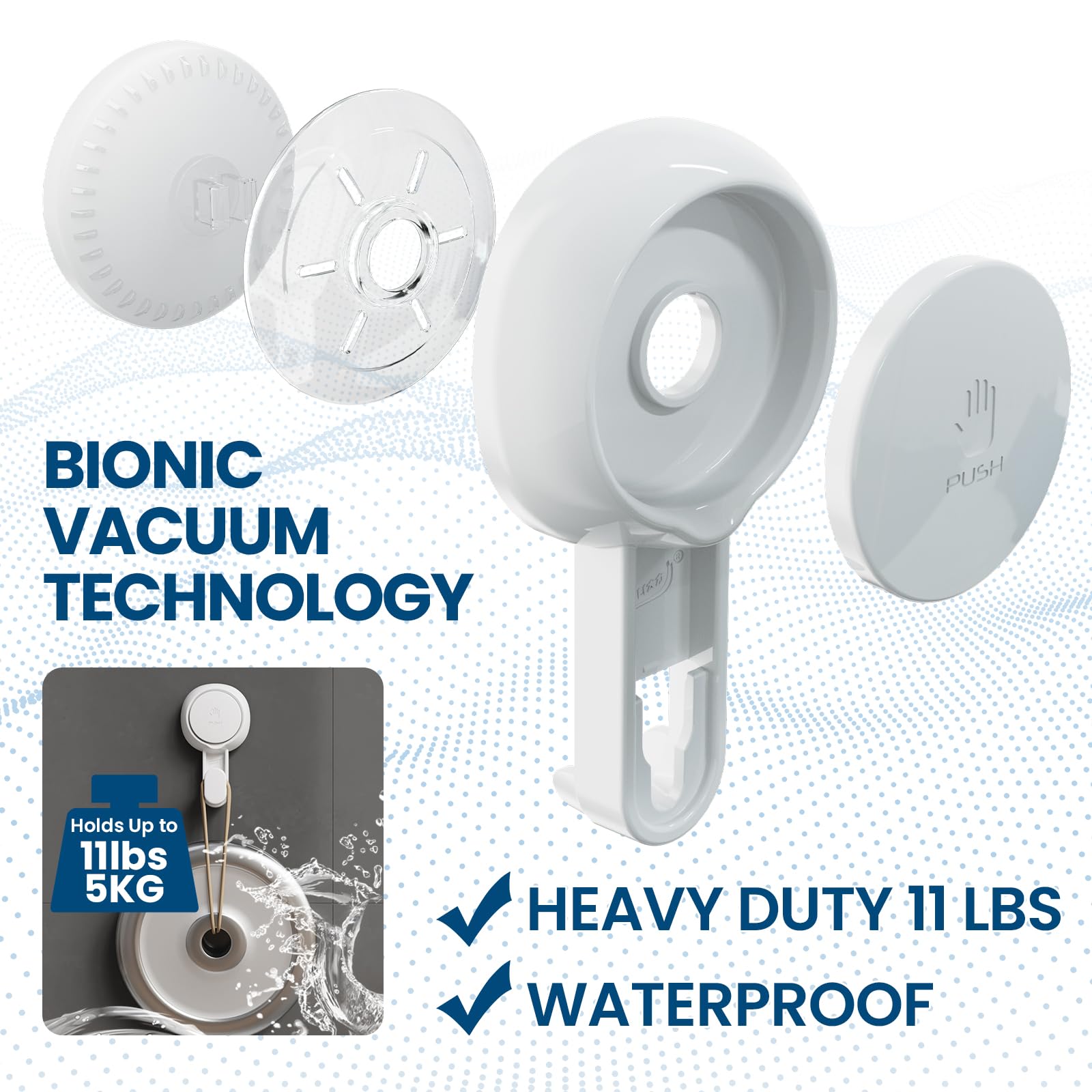 TAILI Damage-Free Suction Towel Hooks for Bathroom & Shower - 4 Pack White Vacuum Suction Cup Hooks for Towels, Loofahs & Clothes - Easy Install/Remove - Perfect for Bathroom Organization & Space Saving