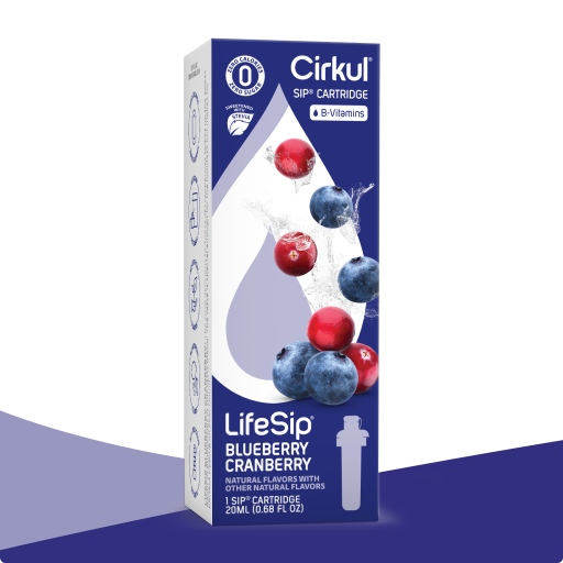 LifeSip Sugar-Free Blueberry Cranberry Flavored Water with Stevia - Refreshing Hydration for Workouts, Office & Daily Wellness