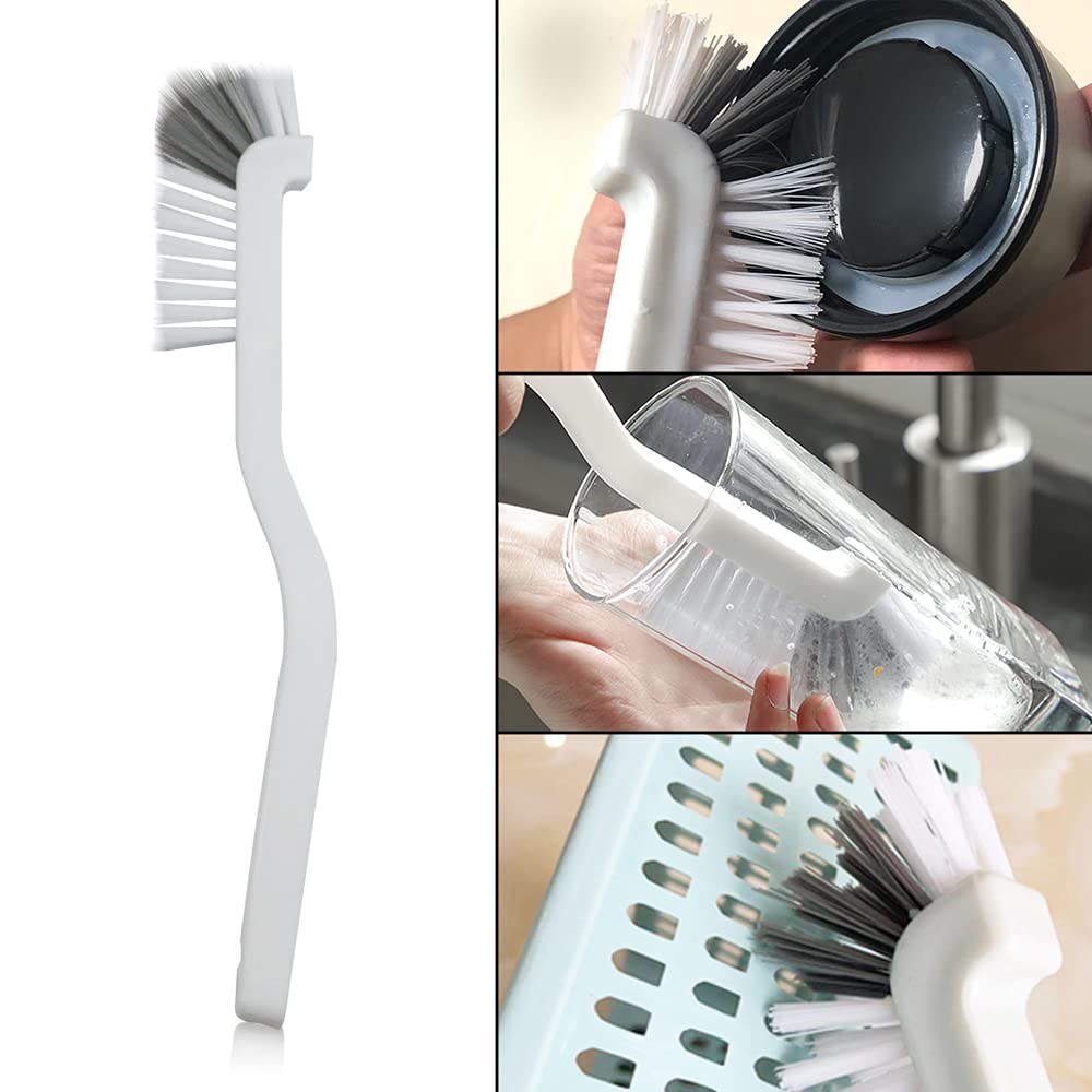Oruuum 6-Piece Cup Cleaning Brush Set - Heavy Duty Right Angle Scrub Brushes for Kitchen, Bottles, Sinks & Tile Lines - Stiff Bristle Dish Brush for Pots, Pans & Juicer Cleaning - Perfect for Household, Bathroom & Hard-to-Reach Corners