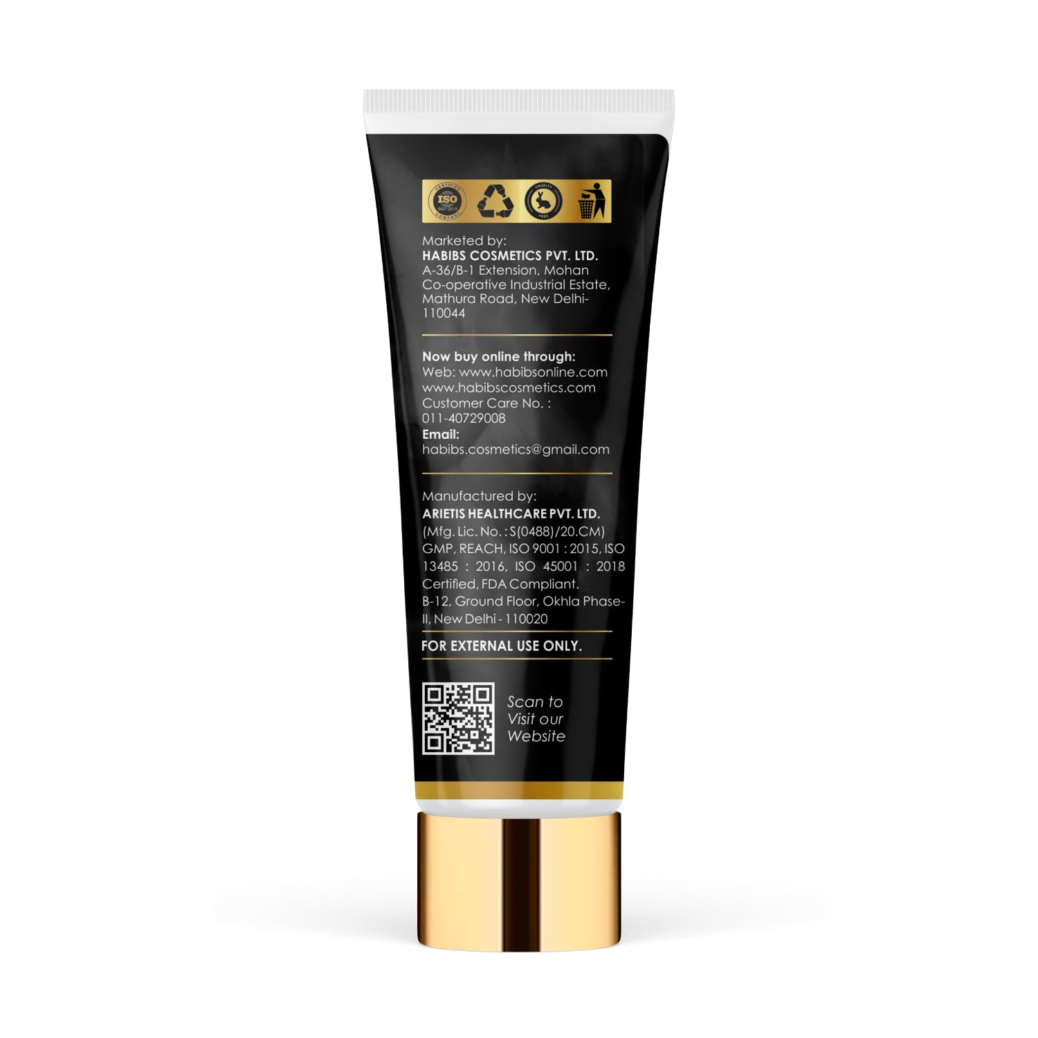 Habibs Anti-Pollution Face Wash - Deep Pore Cleanser for Oily Skin, Detoxifying & Purifying Formula with Oil Control (100ml) | Fresh & Glowing Skin Care for Daily Use at Home or Travel