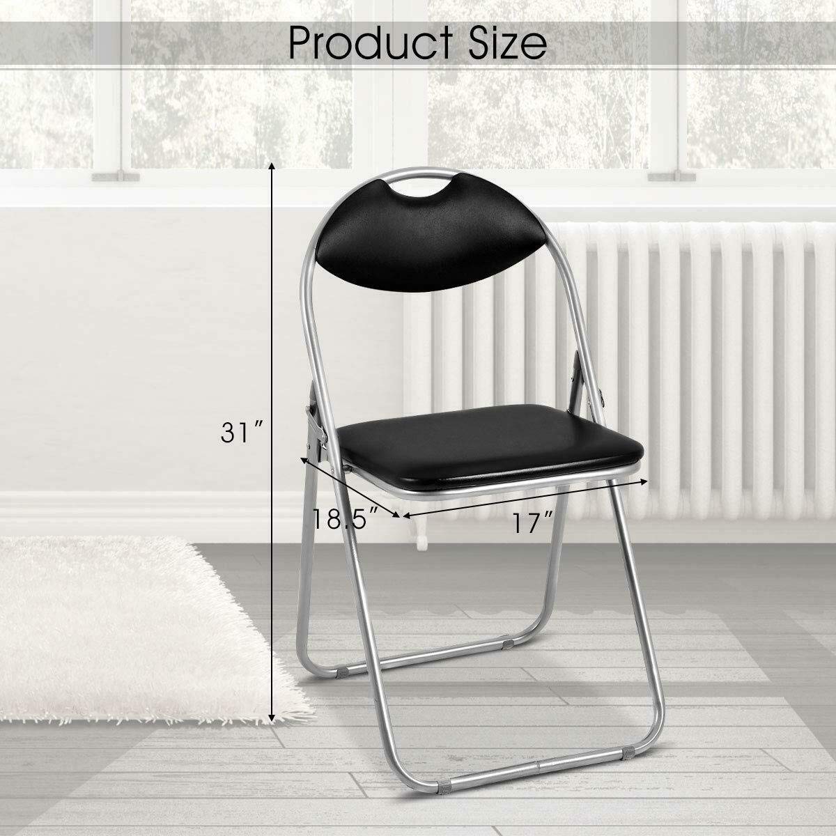 U-Shaped Folding Chairs Set of 6 - Portable Black Outdoor Furniture for Picnic, Party, Camping & Home Use - Lightweight & Space-Saving Design
