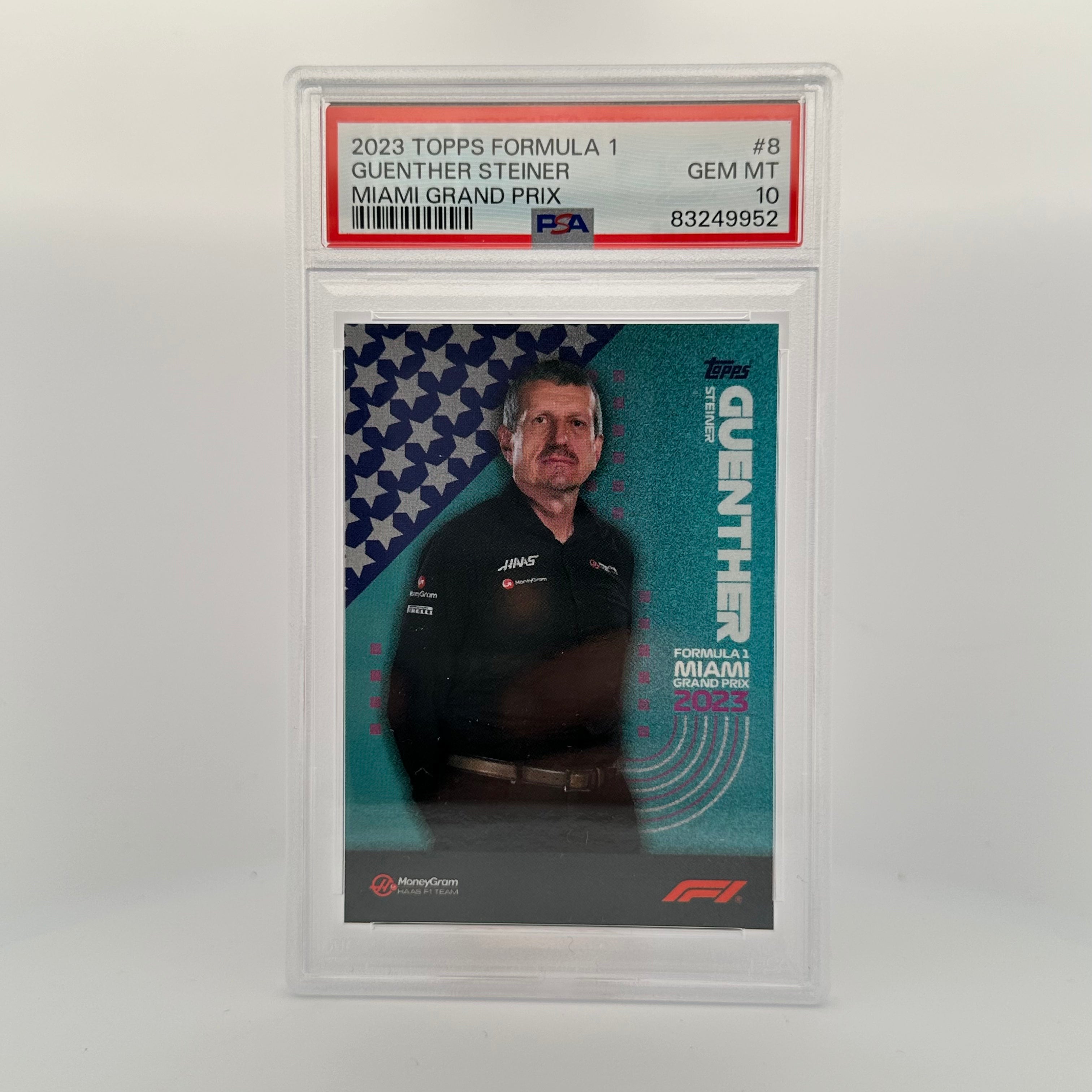 PSA 10 Graded Guenther Steiner #8 2023 Miami Grand Prix F1 Racing Card - Perfect for Collectors, Fans & Sports Memorabilia Enthusiasts