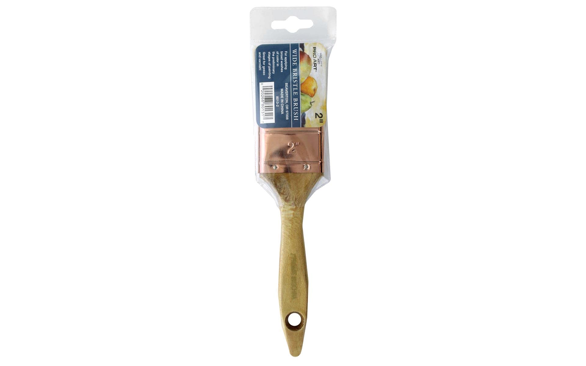 PRO ART Hog Bristle Paint Wash Brush - 2 Inch Natural Bristle Artist Brush for Oil, Acrylic & Watercolor Painting - Perfect for Canvas, Wood & DIY Art Projects