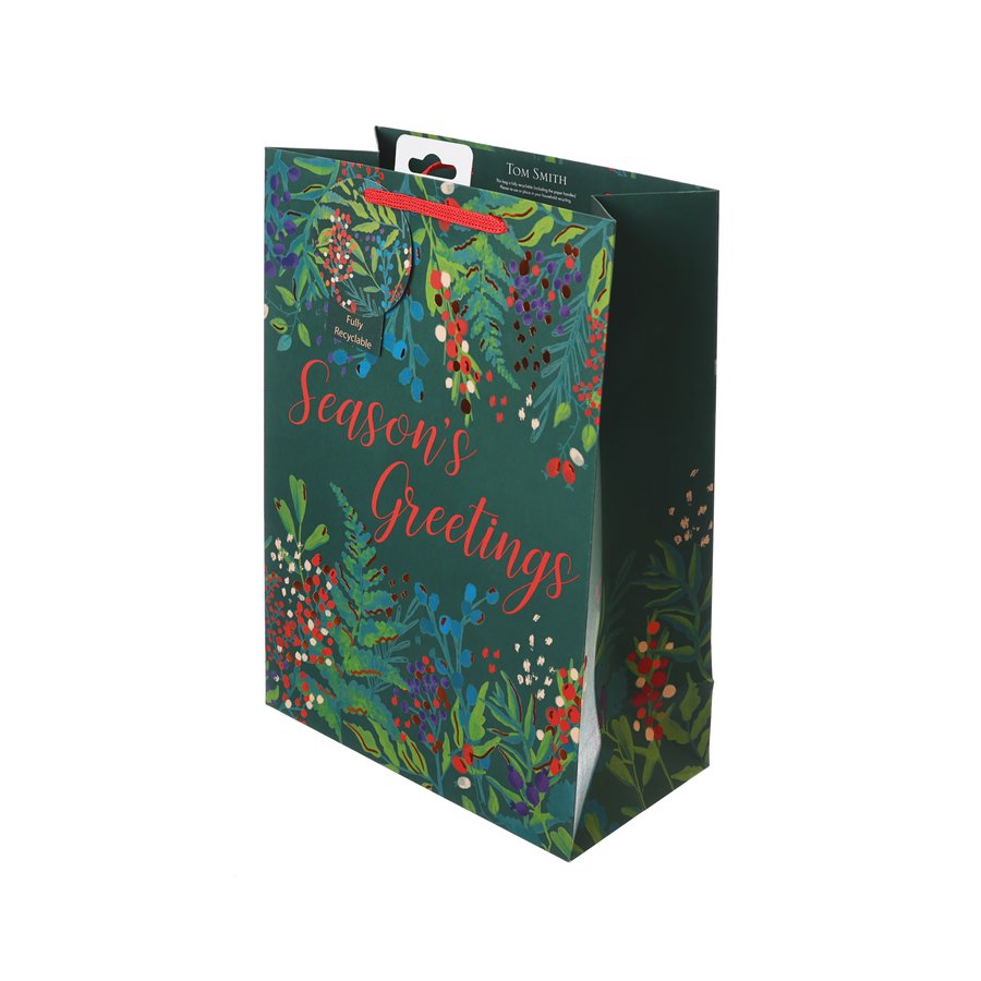 TOMSMITH Christmas Paper Gift Bags Large - Holiday Party Decorations, Xmas Gift Wrapping, Festive Gatherings & Celebrations