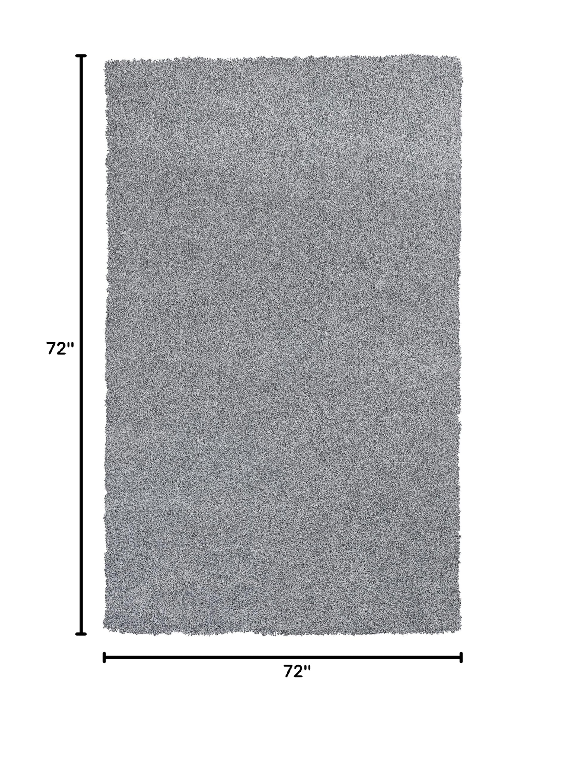 KAS Rugs Soft Shaggy Area Rug - 6 Foot Round Plush Carpet for Living Room, Grey | Cozy Bedroom Decor & Kids Play Mat