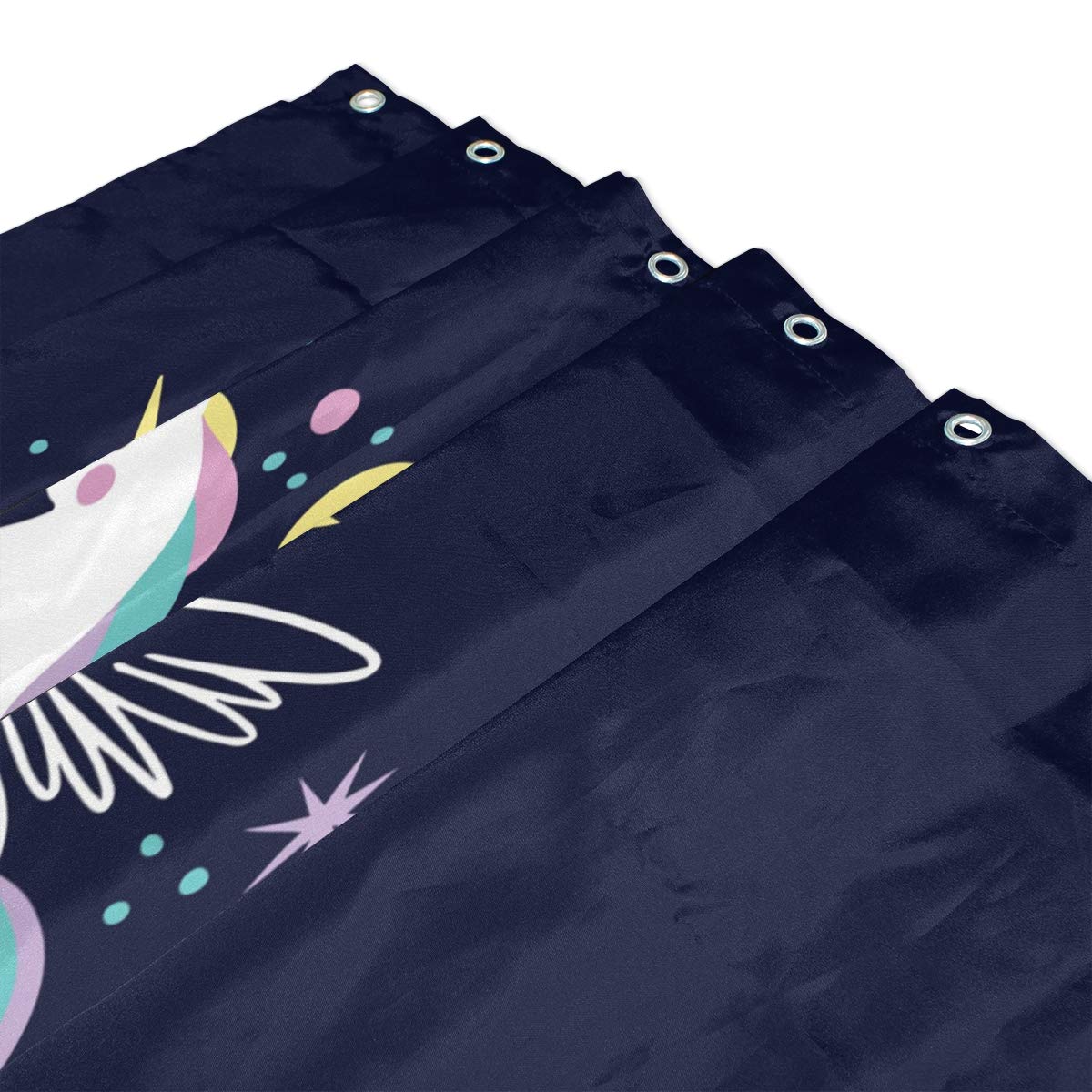 ALAZA Cute Unicorn Shower Curtain 66 x 72 Inch - Waterproof Polyester Bathroom Decor with Hooks - Perfect for Kids' Bathroom, Nursery, or Fantasy Themed Home Decor