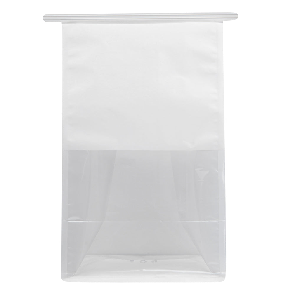 Premium White Cotton Paper Tin Tie Bags with Clear Window - 6.25