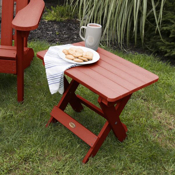 Portable Outdoor Folding Adirondack Side Table - Lightweight Patio Furniture for Camping, Beach, Garden & Poolside Use