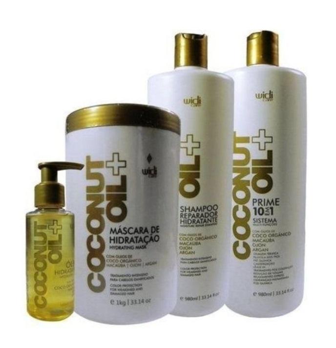 Organic Coconut & Argan Oil 10-in-1 Hair Treatment Kit with Macaúba - Widi Care Hair Repair Set for Dry, Damaged & Frizzy Hair - Perfect for Salon-Quality Treatment at Home