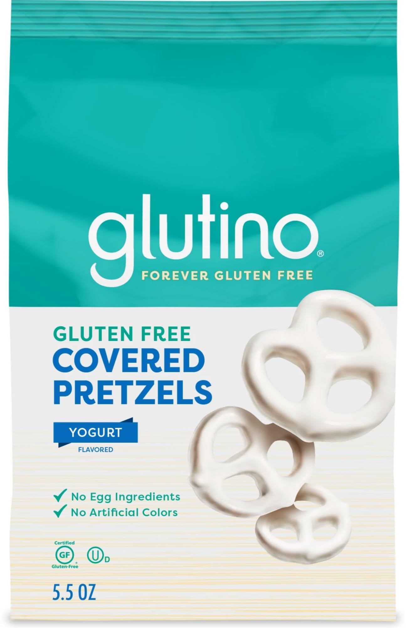Glutino Gluten Free Yogurt Covered Pretzels - 3 Pack | Dairy Free Snacks for Kids & Adults | Perfect for School Lunches, Movie Nights & Healthy Snacking