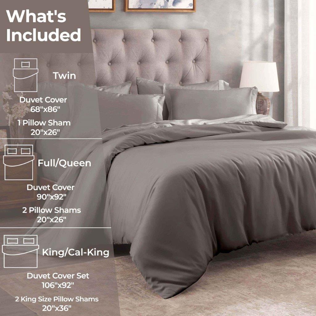 Premium Egyptian Cotton 400 Thread Count Duvet Cover Set - Ultra Soft & Breathable Bedding for Luxury Hotels & Master Bedrooms
