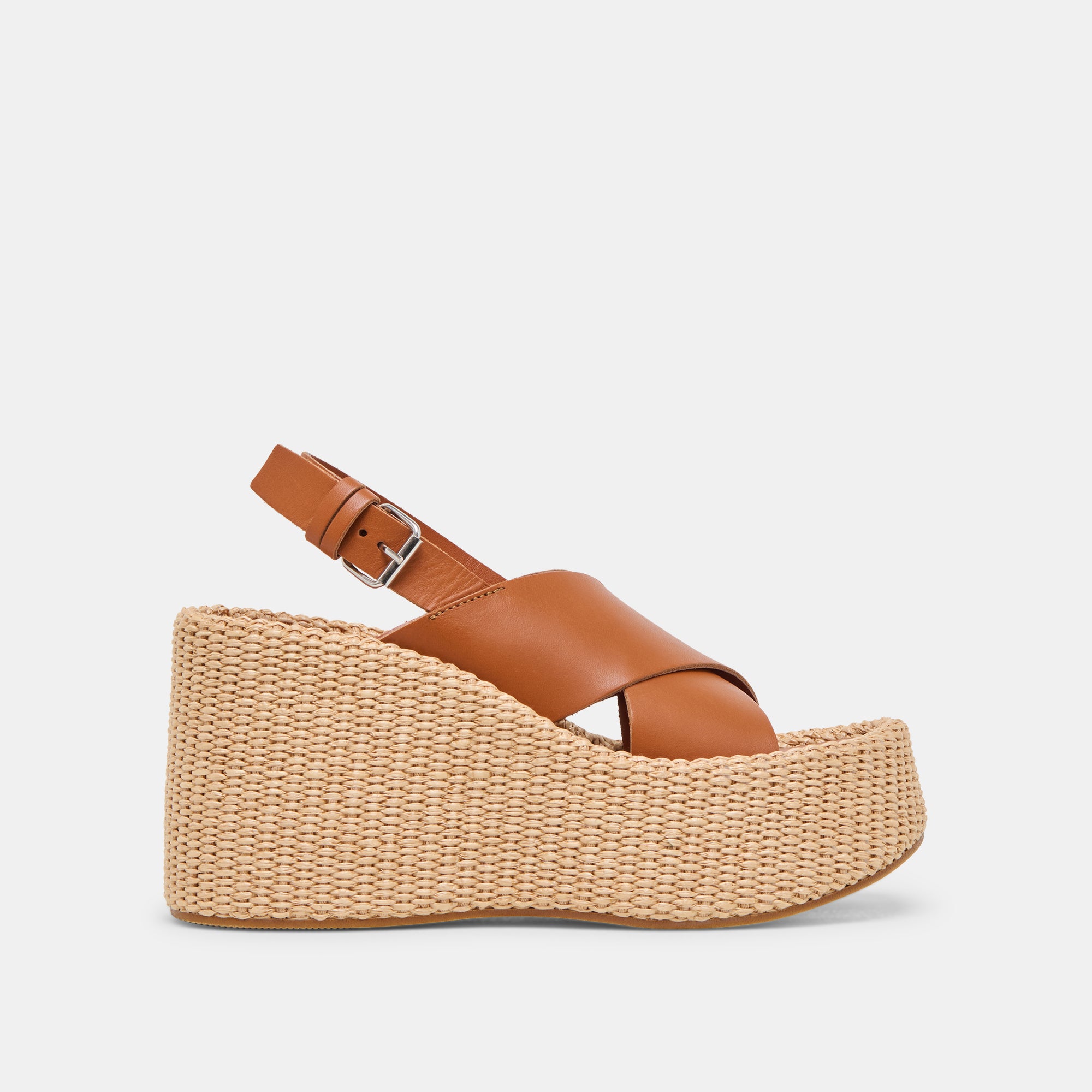 SKYLAR Women's Brown Leather Wedge Sandals - Comfortable Casual & Dressy Shoes for Summer Outfits, Beach, and Office Wear