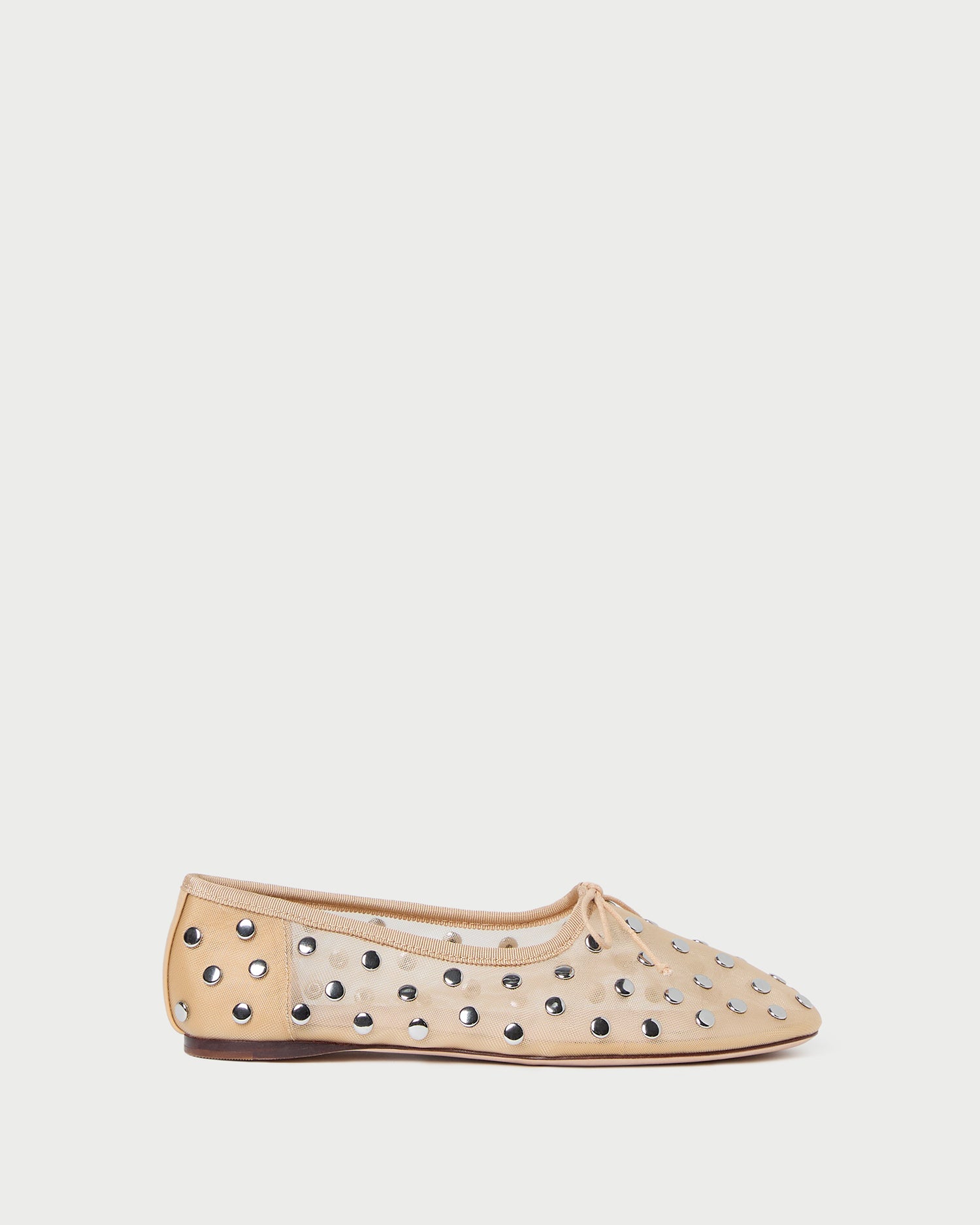 Landon Caramel/Silver Mesh Ballet Flats for Women - Comfortable & Stylish Slip-On Shoes for Casual Wear, Office, and Dance