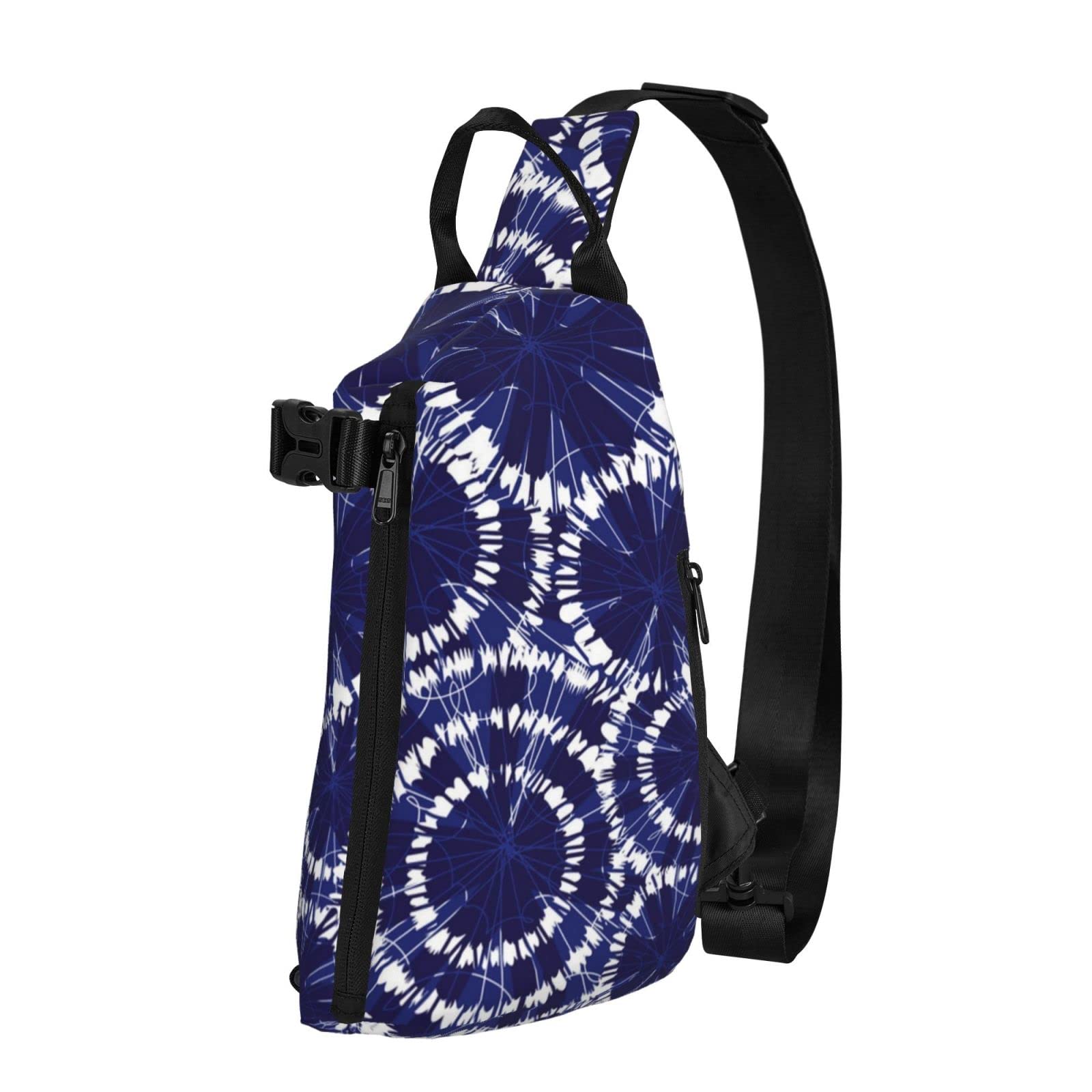 Casual Sling Backpack Navy Blue Tie Dye Crossbody Bag - Unisex Chest Shoulder Gym Bag for Men & Women - Perfect for Travel, Hiking, Outdoor Adventures & Daily Use