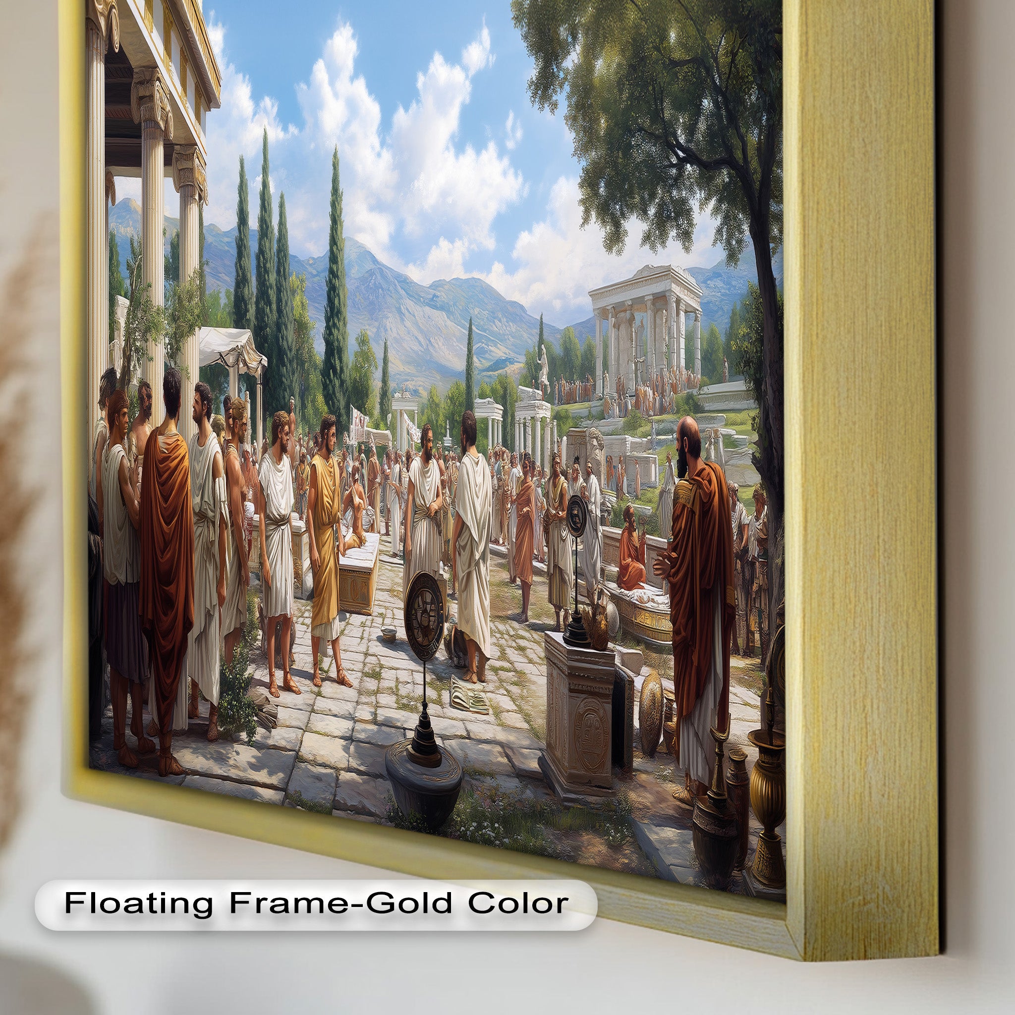 Agora of the Ancients - Greek Mythology Oil Painting Wall Art for Home Decor, Office & Gift