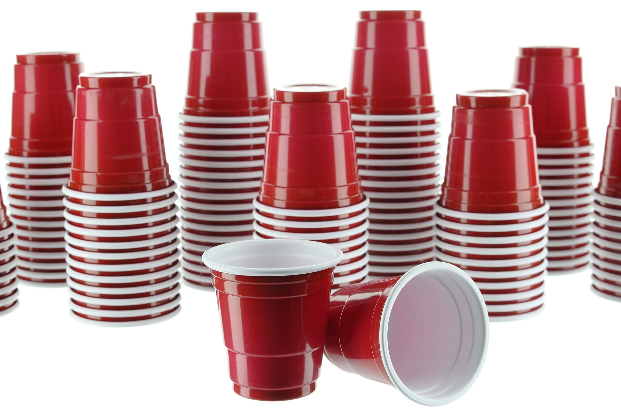 2oz Plastic Shot Glasses (120 Pack) - Mini Red Disposable Party Cups for Jello Shots, Condiments, Snacks & Tastings | Perfect for Parties, BBQs, Catering & Sampling Events