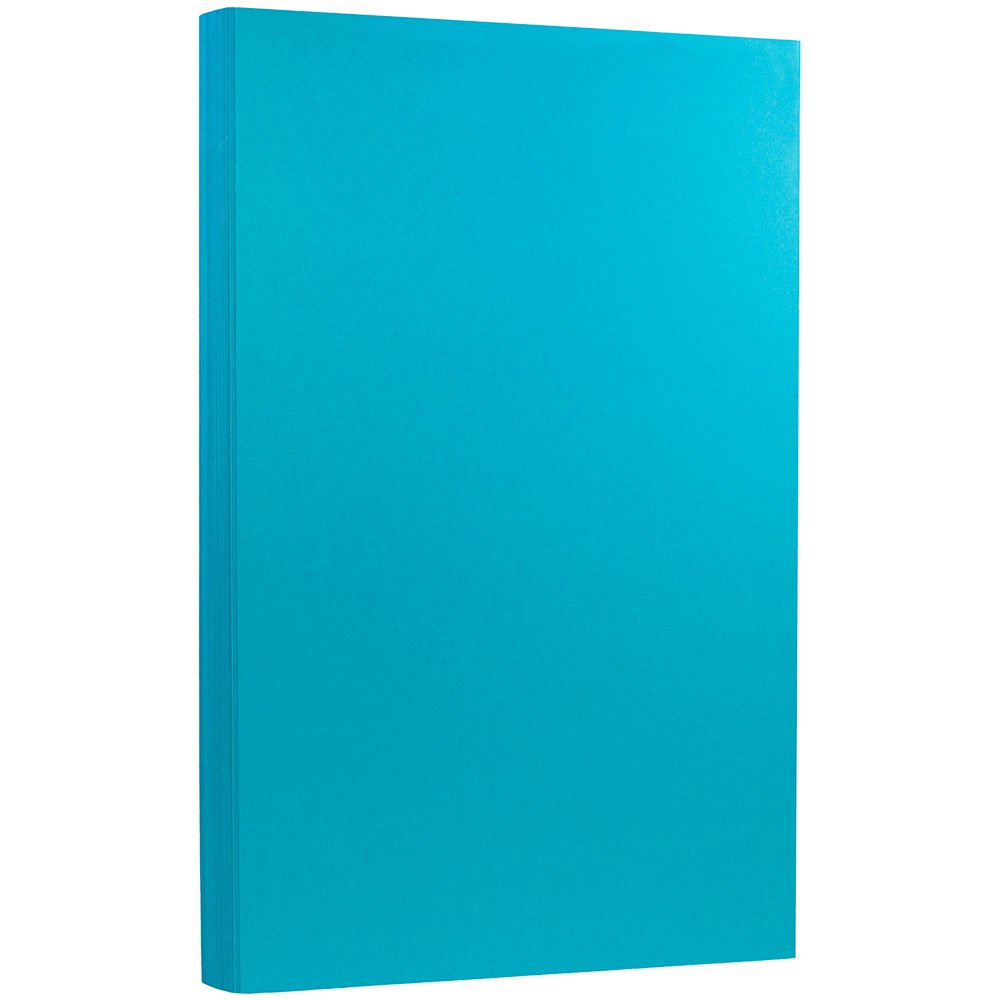 JAM PAPER Legal 65lb Cardstock - 8.5 x 14 Coverstock - 176 GSM - Blue Recycled Paper - 250 Sheets per Pack - Perfect for Business Cards, Invitations & Craft Projects