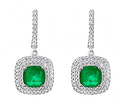 Luxury Inspired Emerald Earrings for Women - High Quality S925 Sterling Silver Jewelry, Perfect Anniversary Gift & Birthday Present for Her - Elegant Accessories for Parties, Weddings & Special Occasions