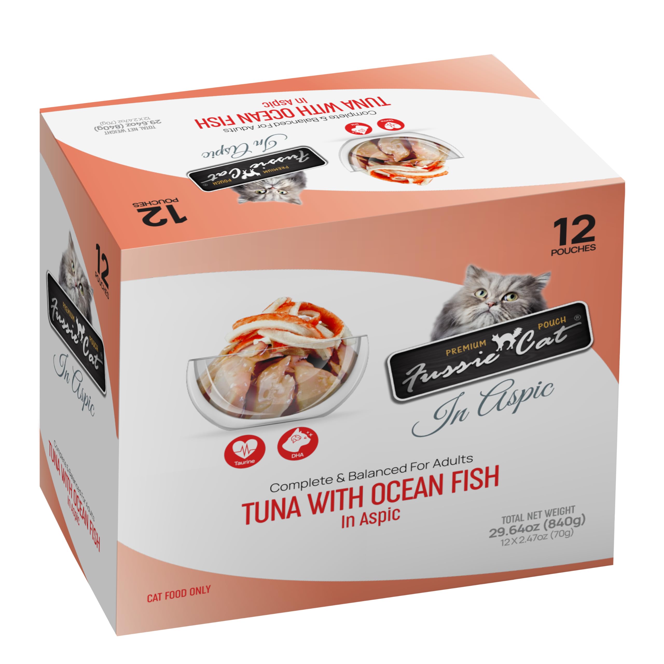 Premium Fussie Cat Tuna with Ocean Fish in Aspic - Grain-Free Wet Cat Food for Adult & Senior Cats - Perfect for Picky Eaters & Special Occasions