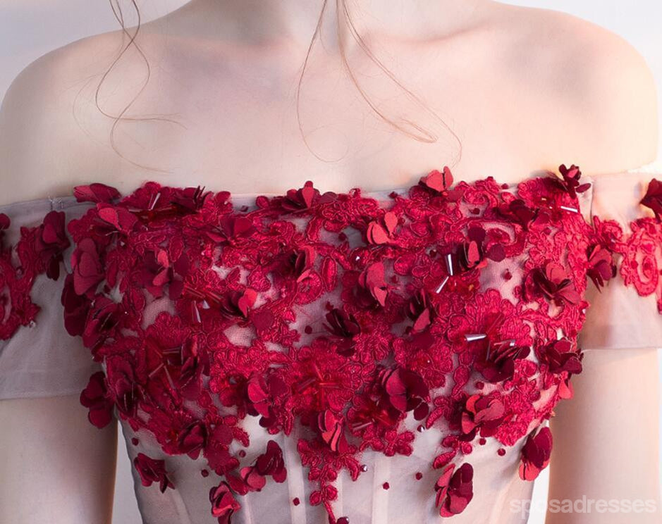 Elegant Off Shoulder Red Lace Short Homecoming Dress - CM692 | Perfect for Prom, Party & Special Occasions