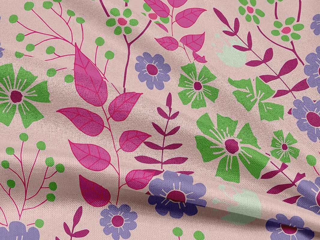oneOone Rayon Pink Floral Print Fabric - 56 Inch Wide Dress Material by The Yard | Perfect for DIY Dresses, Skirts & Home Decor Projects