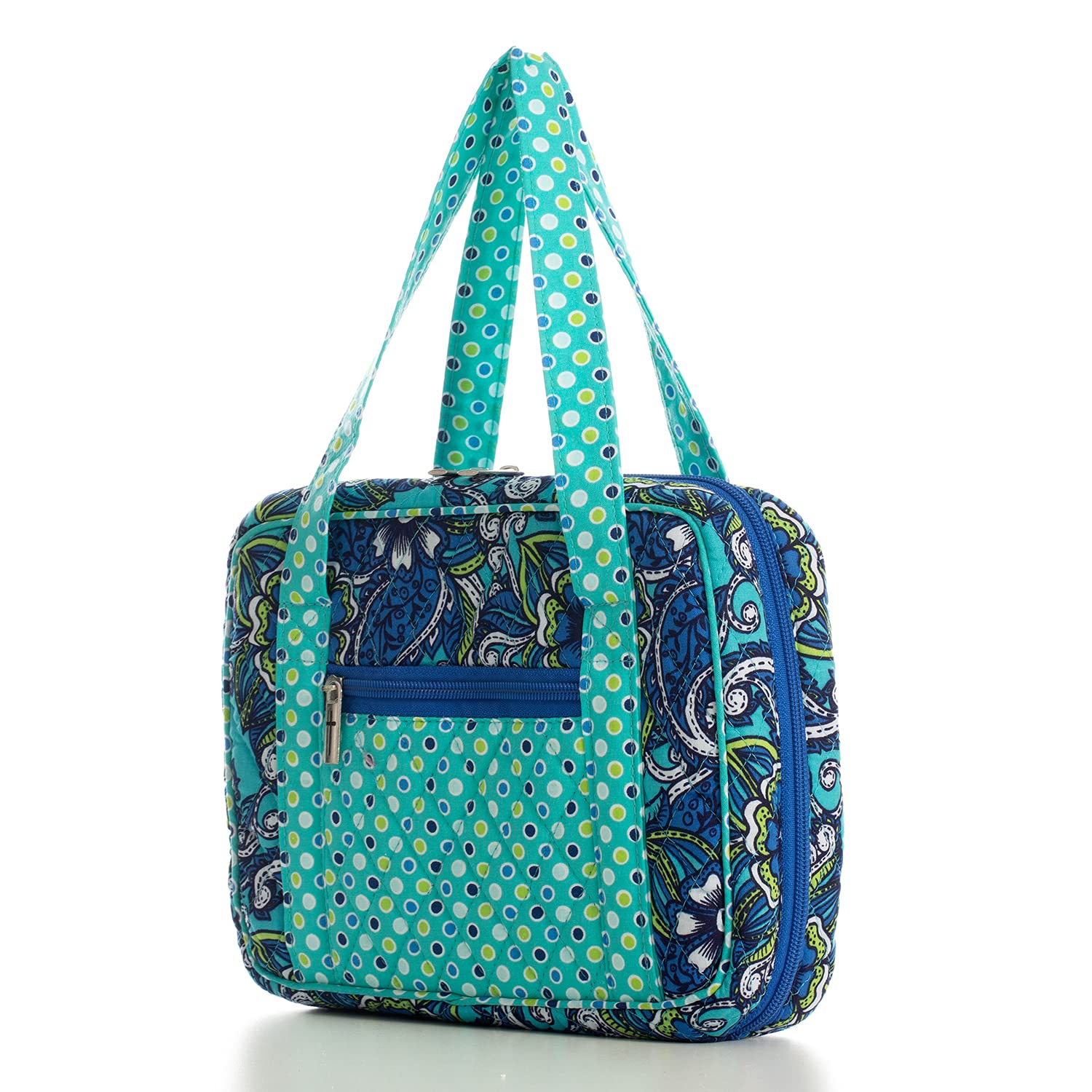 DIWI Quilted Bible Cover Large 10x7x2.75in - Blue Book Case for Church & Travel