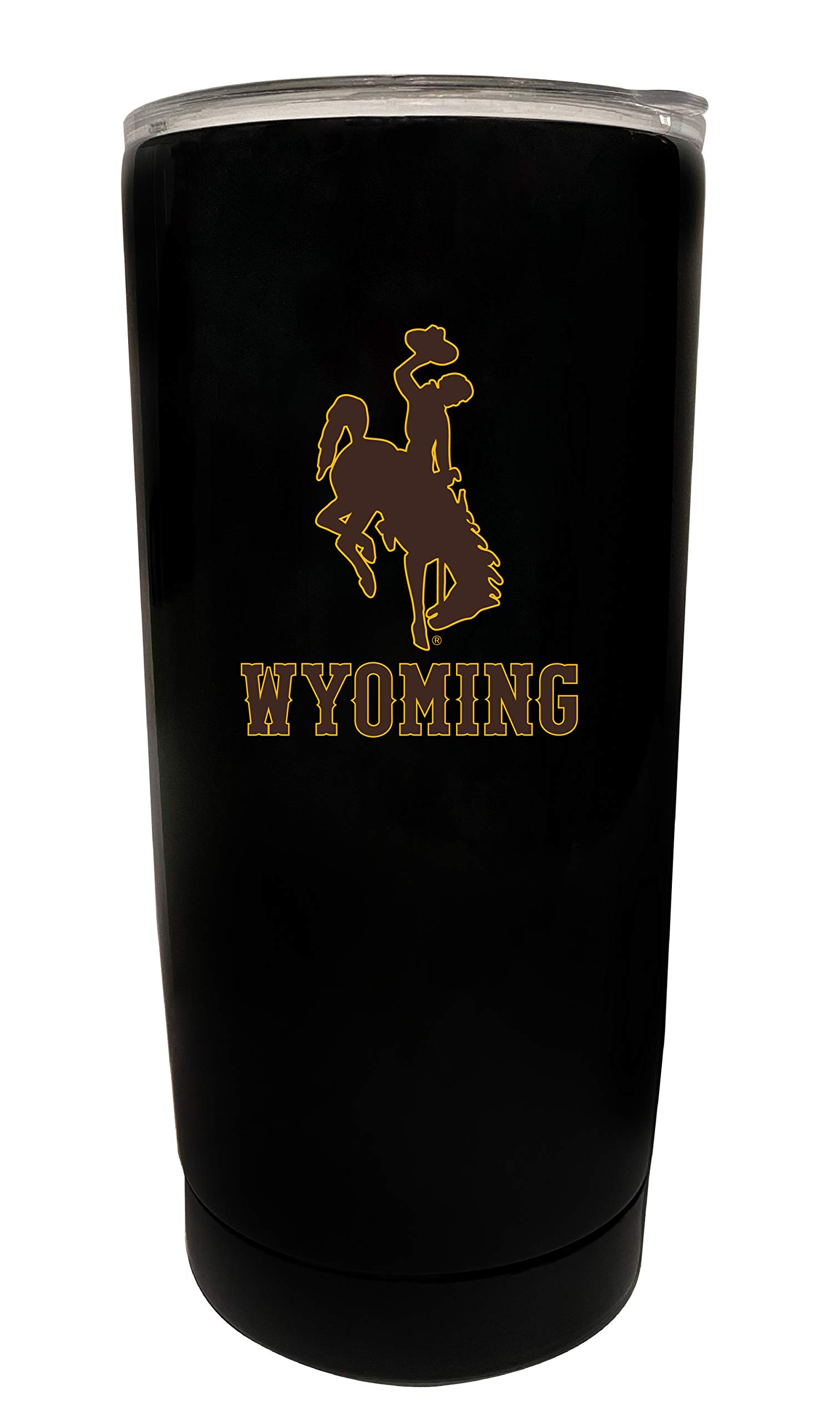 University of Wyoming 16oz Insulated Stainless Steel Tumbler with Glossy Brushed Finish - Officially Licensed College Drinkware for Students, Alumni & Fans - Perfect for Coffee, Tea & Cold Beverages at School, Work or Game Day