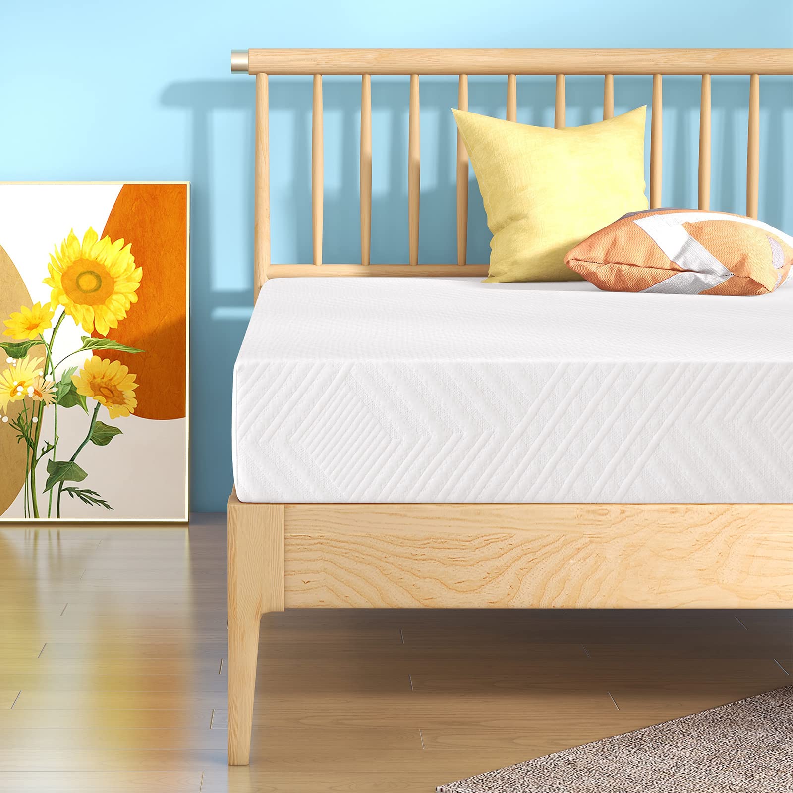 MLILY 8 Inch Memory Foam Full Mattress - Medium Firm, CertiPUR-US Certified, Pressure Relieving Green Tea Infused Mattress in a Box | Made in USA | Perfect for Guest Rooms, Dorms & Small Bedrooms