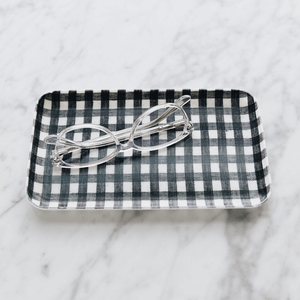 Premium Linen Tray - Small Indigo Blue Organizer for Jewelry, Keys & Essentials | Perfect for Bedroom, Bathroom & Office Decor