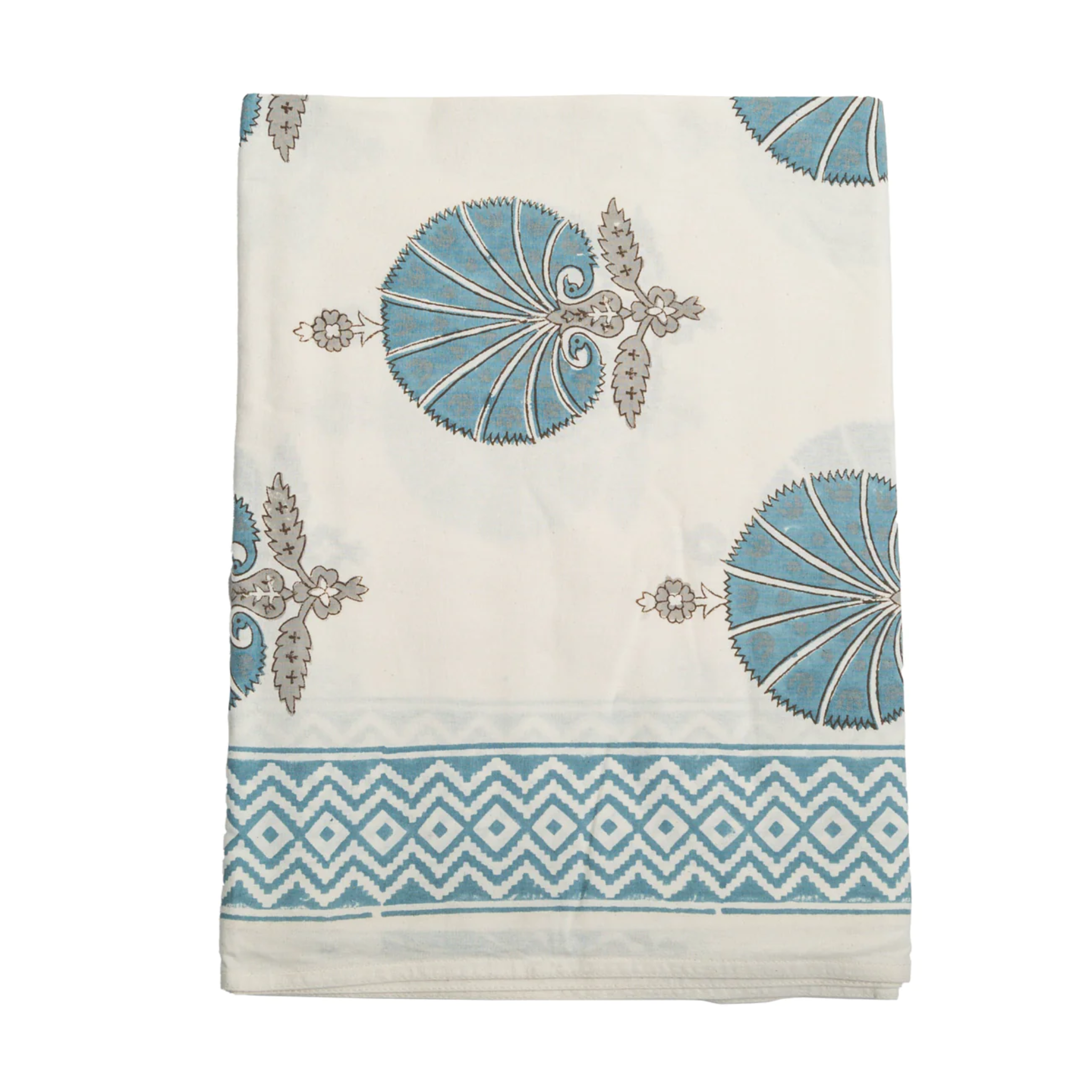 Premium Blue Shells Cabana Printed Tablecloth - Waterproof & Wrinkle-Resistant for Outdoor Dining, Picnics, and Beach Parties
