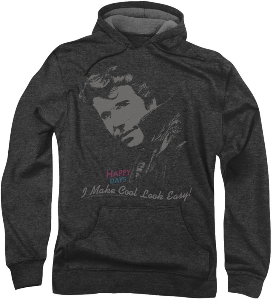 Men's Cool Fonz Hoodie - Vintage Retro Zip Up Sweatshirt for Casual Wear & Street Style - Perfect for Everyday Outfits, Lounge Wear, and Urban Fashion