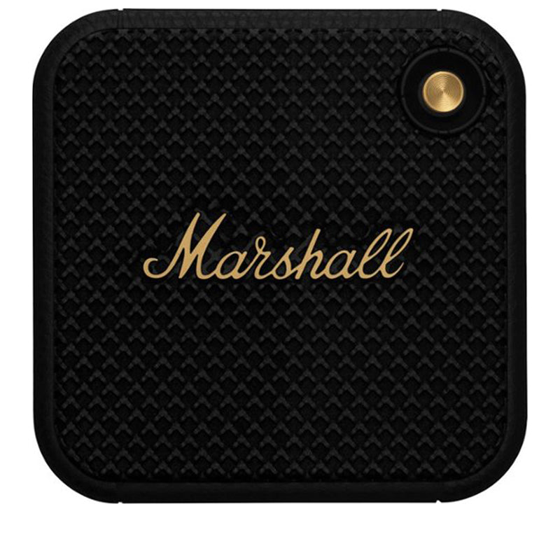 Marshall Willen Portable Bluetooth Speaker - Black/Brass Finish | Wireless Outdoor Speaker for Travel, Beach, and Home Use