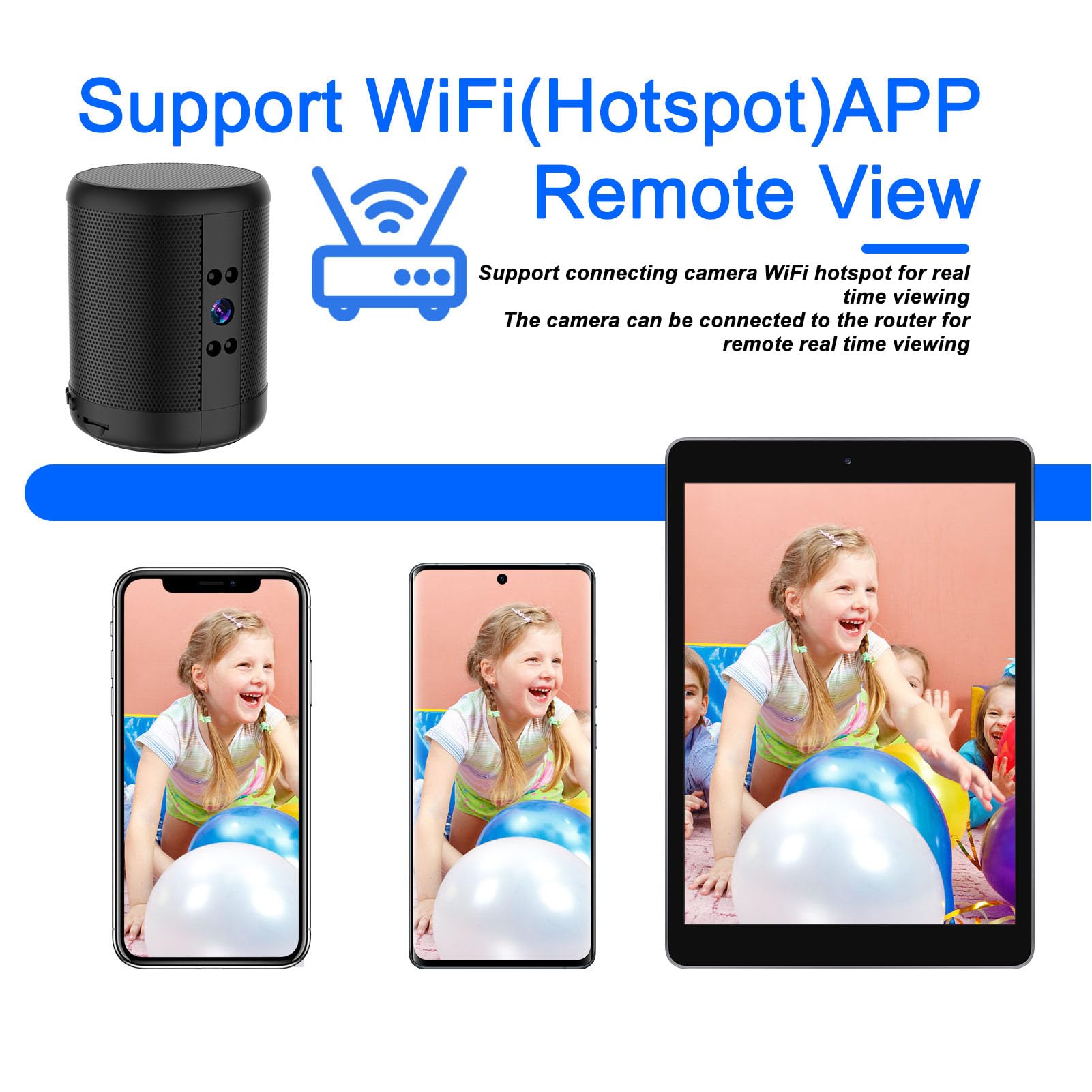 VBESTLIFE Hidden WiFi Camera with Stereo Speaker - 140° Wide Angle HD Night Vision, Bluetooth Speaker, App Control & 4500mAh Battery - Perfect for Home Security, Office Monitoring & Baby Monitoring