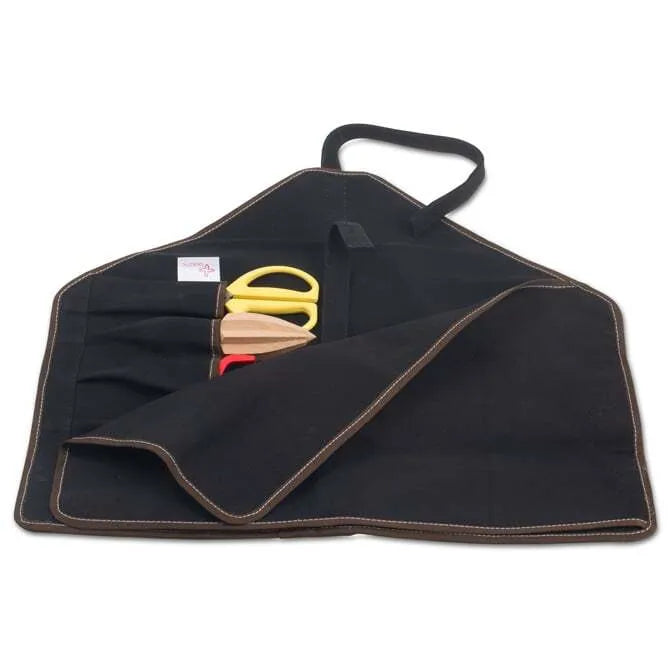 Boldric Black Canvas Knife Bag with 6 Pockets - Professional Chef Knife Roll for Culinary Tools, Perfect for Chefs, Cooking Classes & Restaurant Storage