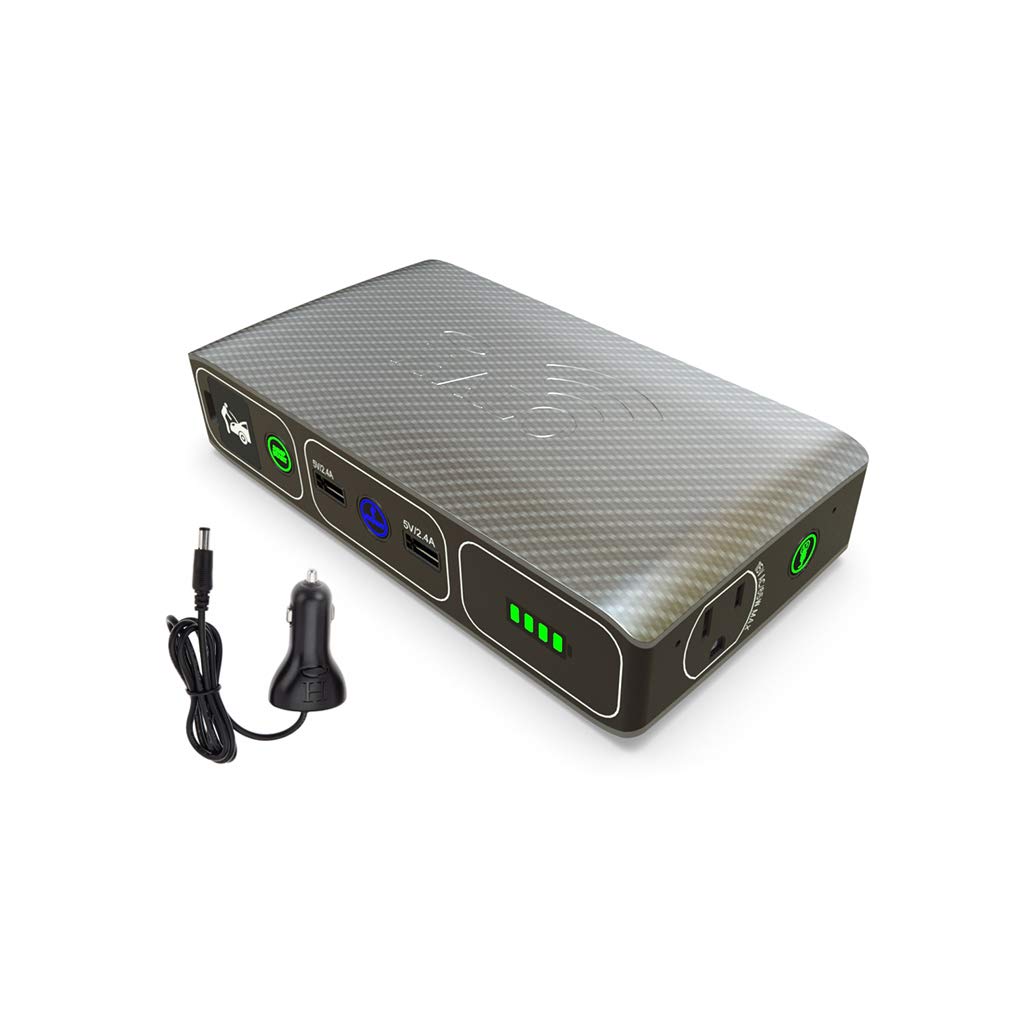 HALO Bolt 44400mWh Portable Laptop & Phone Charger with AC Outlet - Car Jump Starter, Power Bank for Travel, Camping & Emergency Use (Silver)