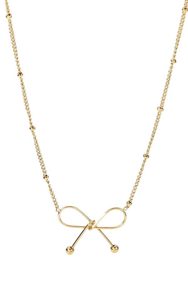 Dainty Bow Knot Necklace for Women - Elegant Gold Plated Jewelry Gift for Her | Perfect for Valentine's Day, Anniversary & Special Occasions