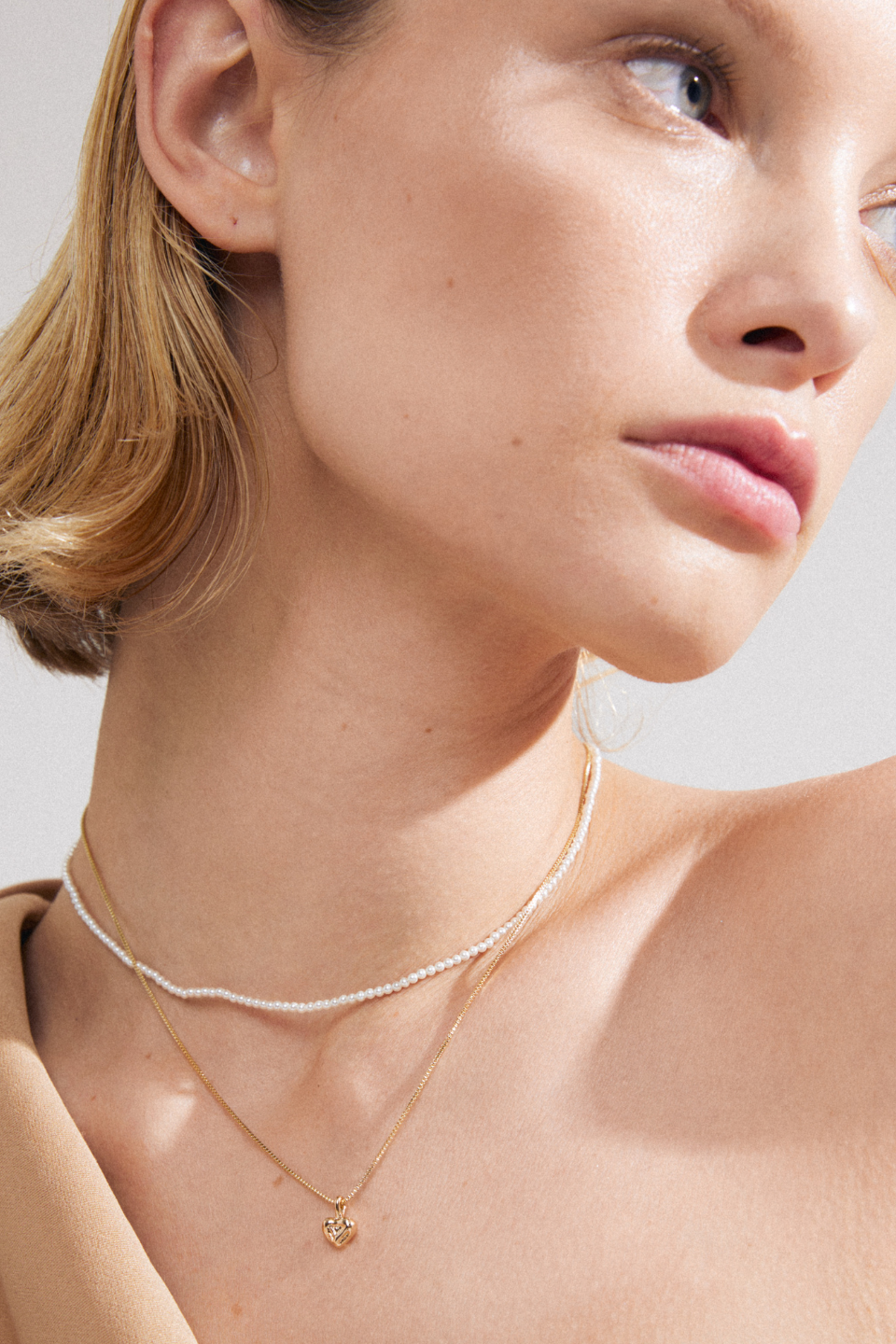 Arlet Heart Pendant Necklace - 14K Gold Plated Double Layer Chain for Women | Perfect Gift for Valentine's Day, Anniversary & Romantic Occasions