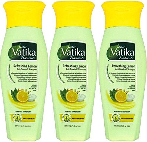 Dabur Vatika Lemon Anti Dandruff Shampoo - 6 Pack (200ml Each) | Natural Scalp Care for Flaky, Itchy Scalp | Perfect for Daily Use & Travel Size