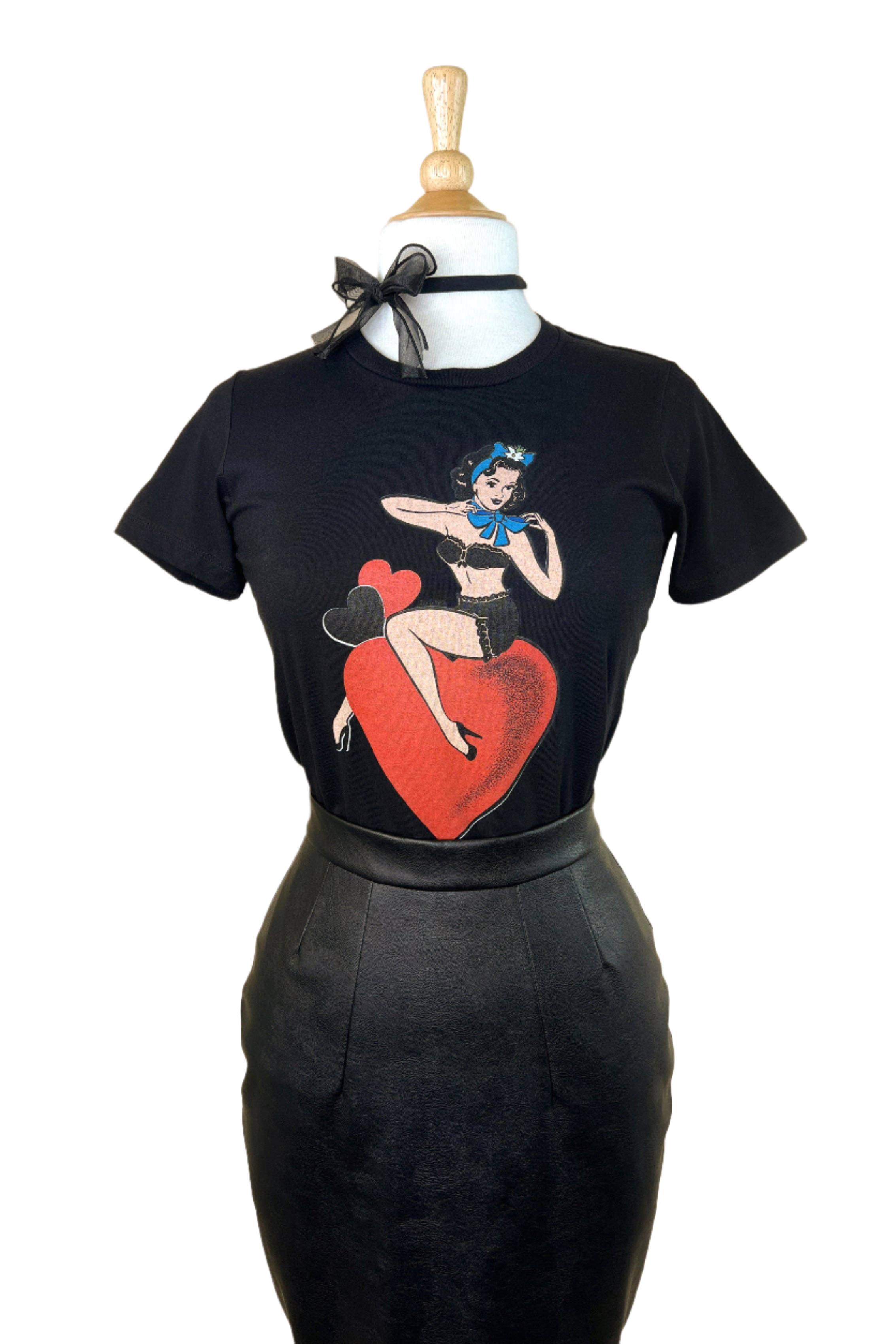 Mischief Made All My Love Fitted Tee - Black Women's Slim Fit Cotton T-Shirt for Casual Wear, Date Night & Street Style Fashion