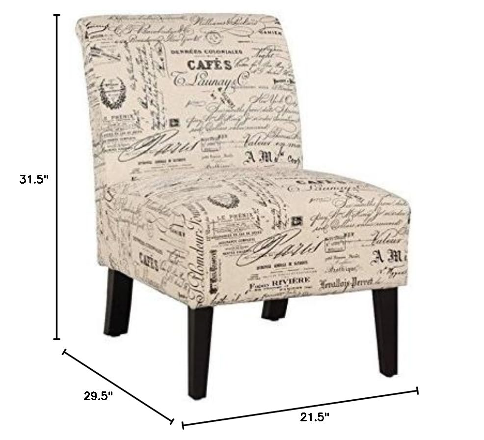 Home Square Set of 2 Modern Accent Chairs with Script Design - Perfect for Living Room, Bedroom or Office Decor