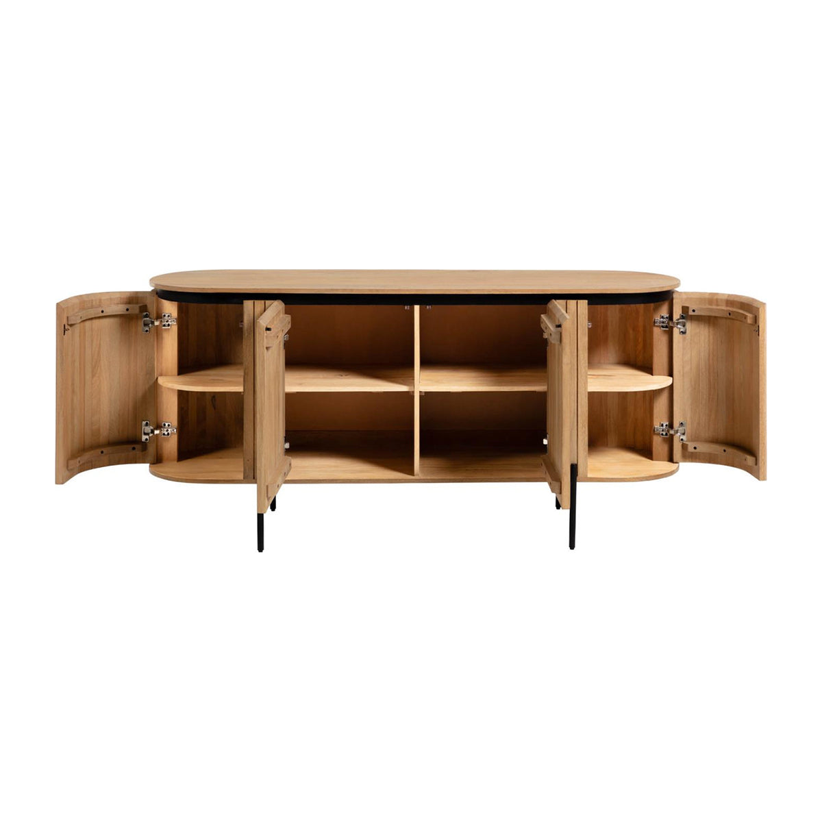 Kave Home Licia Sideboard - Modern Wood Buffet Cabinet with 2 Doors & 4 Drawers for Dining Room Storage | Perfect for Living Room, Entryway, and Home Office Organization