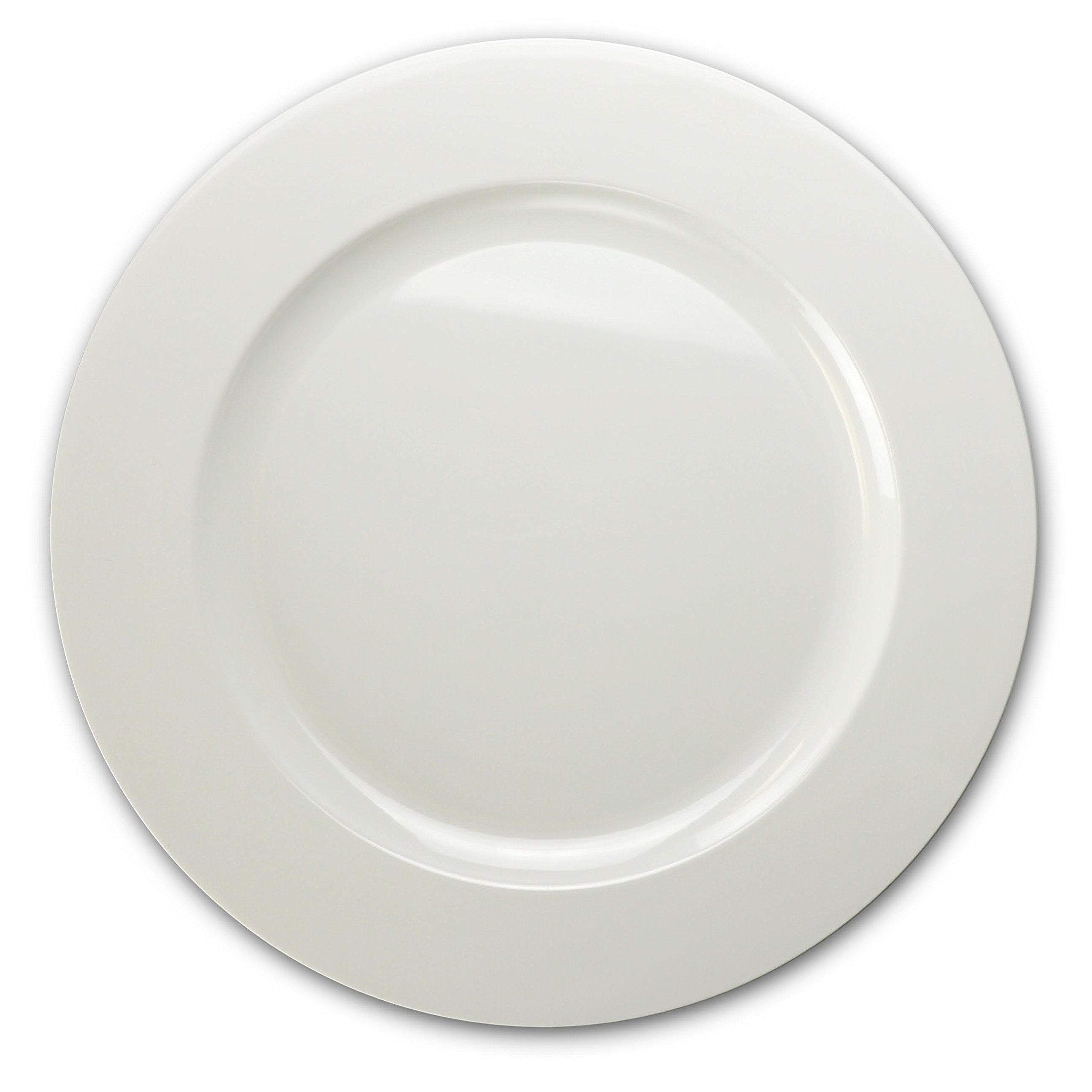 240-Piece Heavyweight Disposable Plastic Charger Plates - 12 Inch Plain White for Weddings, Parties & Events - Elegant Serving Trays for Buffets, Banquets & Catering
