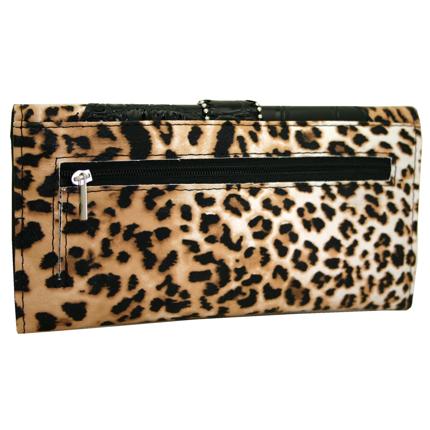 Western Rhinestone Bling Buckle Accent Wallet - Brown Leopard Print Fashion Wallet for Women | Perfect for Parties, Night Out & Special Occasions