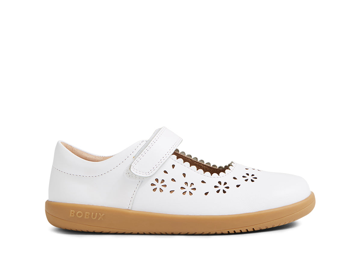BOBUX TILLY KID+ White Leather Shoes for Boys & Girls - Comfortable & Durable Kids' Casual Sneakers for School, Play & Everyday Wear