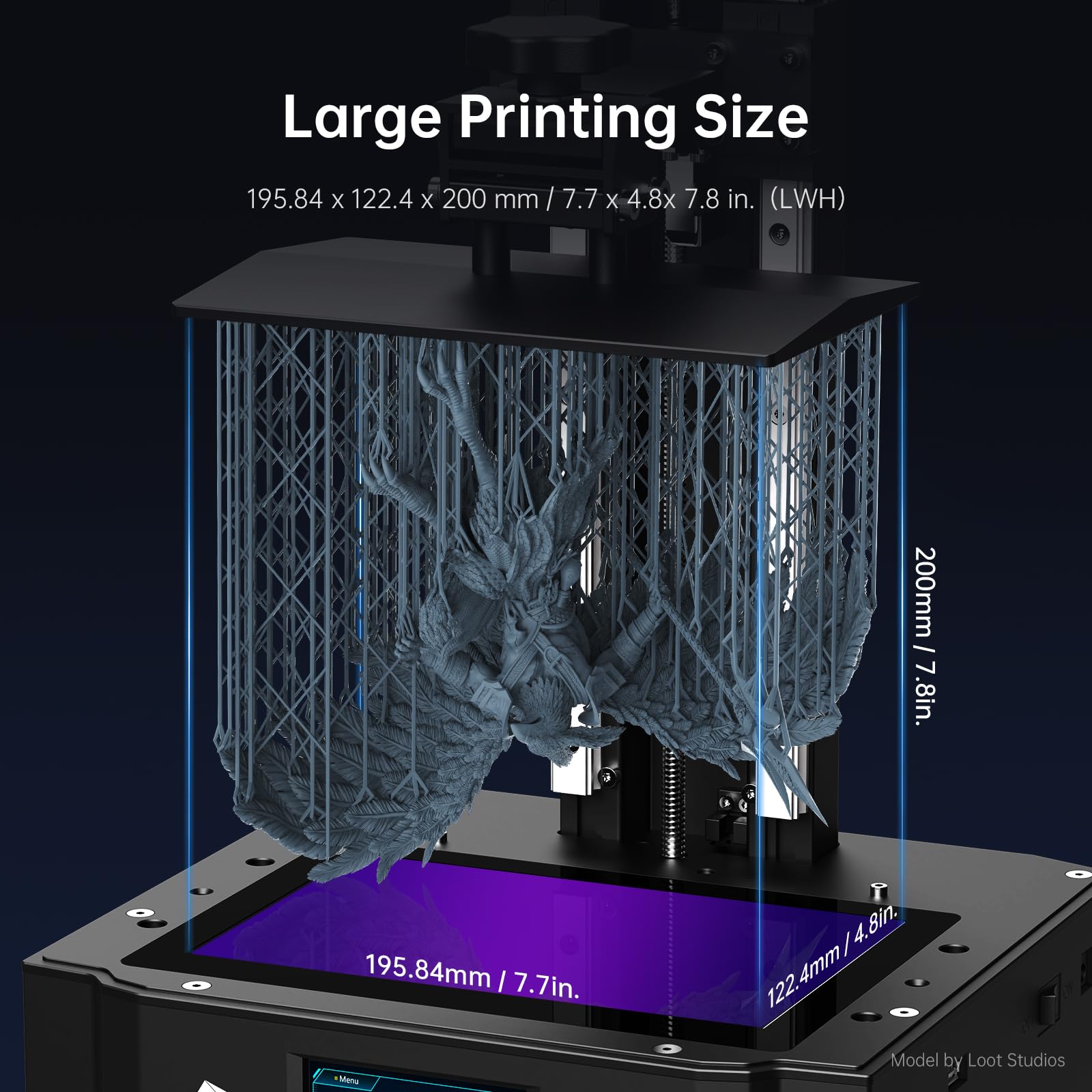 ANYCUBIC Photon Mono X 6Ks 3D Printer - 9.1 Inch 6K HD LCD Mono Screen, Upgraded Lighturbo Source & Dual Linear Rail - Large Build Volume 195x122x200mm for Miniatures, Jewelry, Dental Models & Prototyping