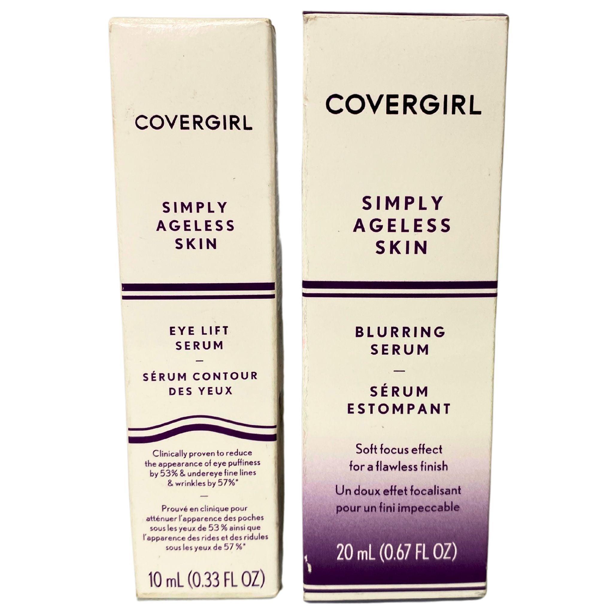 Covergirl Simply Ageless Skin Eye Lift Serum & Blurring Serum - 28 Piece Set for Dark Circles & Wrinkles - Anti-Aging Eye Treatment for Brightening & Smoothing Skin - Perfect for Daily Skincare Routine & Makeup Prep